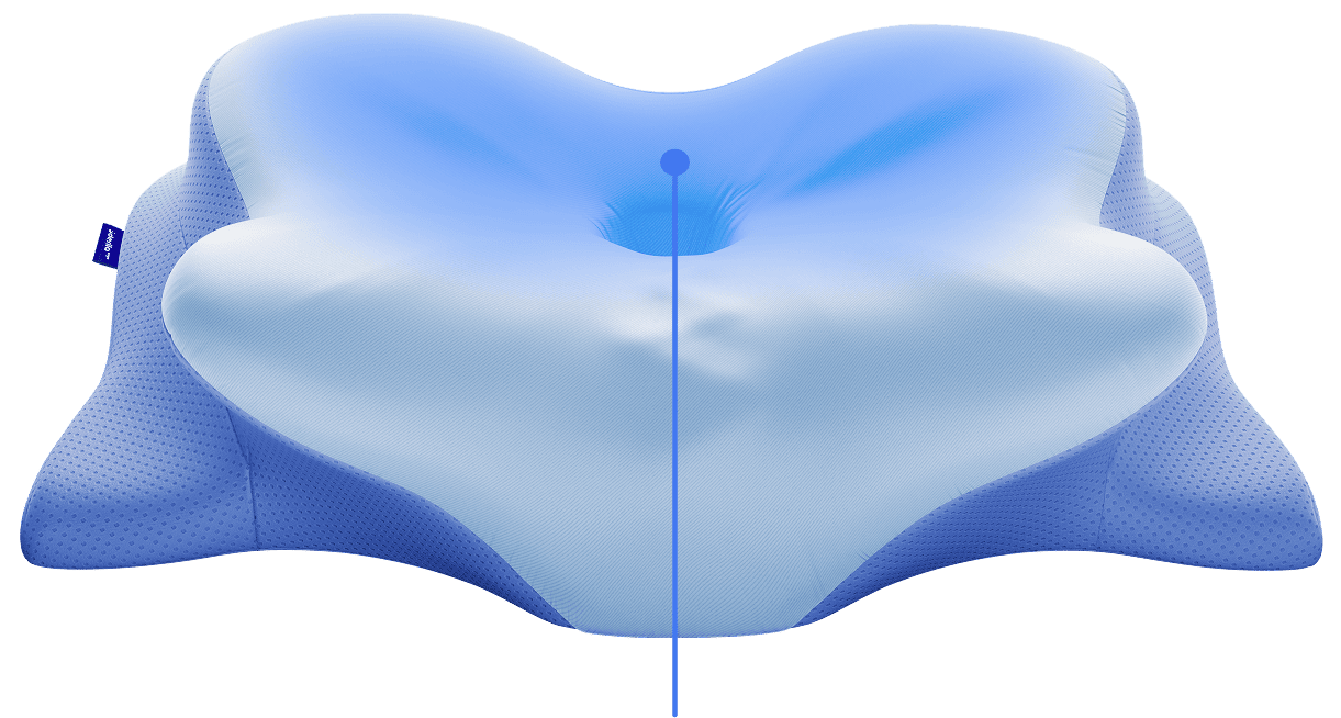 Central dip of the pillow