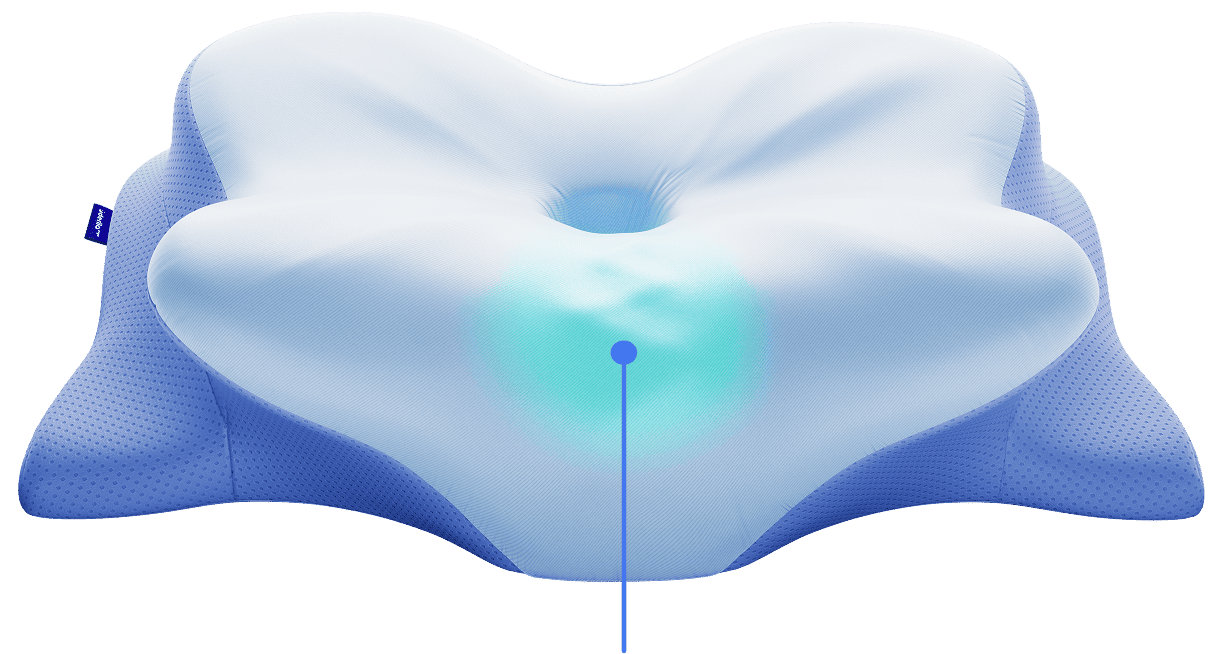 Cooling zone of the pillow